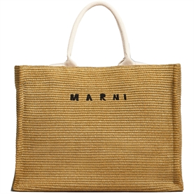 Marni Large Raffia Tote, Raw Siena-Natural